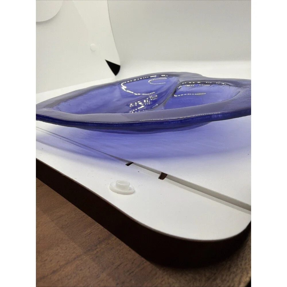 Vintage Annieglass 1995 Signed Fused Art Glass Purple Heart Bowl Valentine